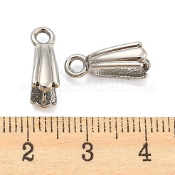 変色しない304ステンレススチールペンダントピンチベイル  アイスピックピンチベイル  ステンレス鋼色  14x5mm  穴：2mm  ピン：0.7mm&nbsp;STAS-Q310-11P