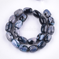 ファイヤーアゲートクラックルビーズ連売り  染め  バレル  藤紫色  17~18x13mm  穴：1mm  約22個/連  15.3インチ&nbsp;G-T121-03A