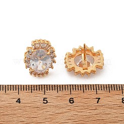 女性用オーバル真鍮マイクロパヴェキュービックジルコニアスタッドピアス  カドミウムフリー＆鉛フリー  長持ちメッキ  ラックめっき  ゴールドカラー  ミックスカラー  15.5x12.5mm&nbsp;EJEW-G428-27G