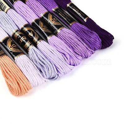 ポリエステル刺繍糸  クロスステッチの糸  セグメント染め  ミックスカラー  0.5~2mm  約8.75ヤード（8m）/かせ  8色  1 かせ/色  8 かせ/セット&nbsp;OCOR-WH20074-13B-04A-1