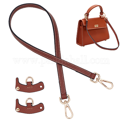 WADORN Cowhide Leather Purse Strap with Connectors Buckle 25.2 Inch Leather Shoulder Bag Strap Replacement Handbag Conversion Kit