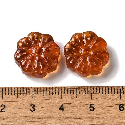 透明なランプワークビーズ  花  ミックスカラー  15x6mm  穴：1mm  約38個/100g&nbsp;LAMP-P065-03A-1