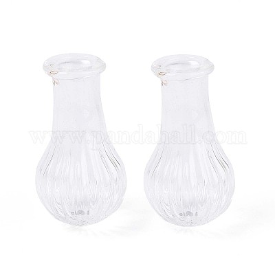 ガラスボトル  ビーズの容器  透明  2.95~3.05x1.55~1.6cm  穴：6mm&nbsp;AJEW-N002-04-1