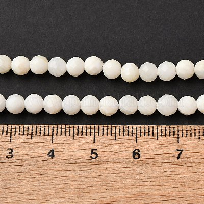 シェルビーズ連売り  多面カット  ラウンド  4~5mm  穴：0.5mm  約75個/連  14.57~14.96インチ（37~38cm）&nbsp;SSHEL-E571-38-4mm-01-1