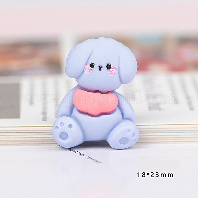 オペーク樹脂カボション  ラベンダー  犬の模様  23x18mm&nbsp;OHAR-PW0003-242F-1