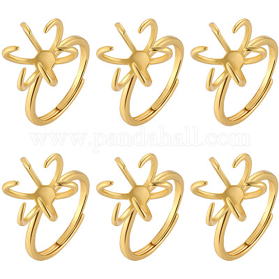 Brass Adjustable Ring Findings&nbsp;KK-BBC0023-69C-1