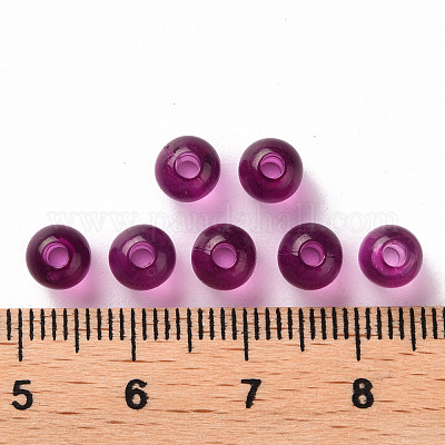 透明なアクリルビーズ  ラウンド  パープル  6x5mm  穴：1.8mm  約4400個/500g&nbsp;MACR-S370-A6mm-743-1