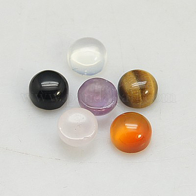 天然石カボション  半円/ドーム  混合石  4x2mm&nbsp;G-H1598-FR-4x2mm-M-1