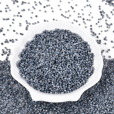 ガラスシードビーズ  セイロン  ラウンド  濃いグレー  2mm  穴：1mm  約6666個/100g&nbsp;X1-SEED-A011-2mm-149-1