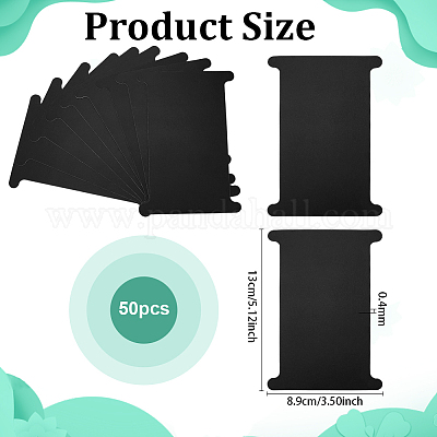 紙ボビン  長方形  ブラック  130x89x0.4mm&nbsp;DIY-WH0622-105B-01-1