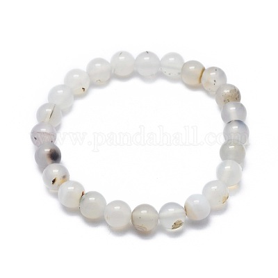 Natural Agate Bead Stretch Bracelets&nbsp;BJEW-K212-C-004-1