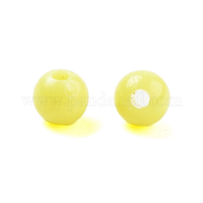 プラスチックビーズ  ラウンド  きいろ  6x5.5mm  穴：1.8mm  約3846個/500g&nbsp;MACR-S378-01I-1