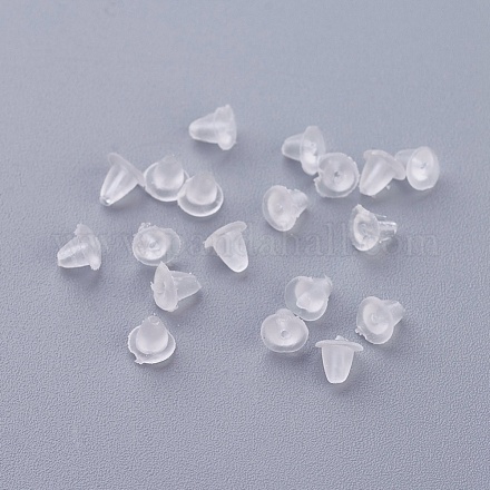 プラスチック製ピアスキャッチ  ピアスバックキャッチ  透明  3x4mm  穴：0.4mm&nbsp;KY-G006-04-A-1