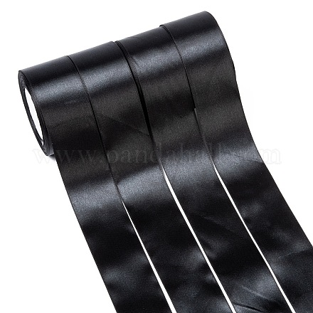 シングルフェイスサテンリボン  ポリエステルリボン  ブラック  2インチ（50mm）  約25ヤード/ロール（22.86メートル/ロール）  100ヤード/グループ（91.44メートル/グループ）  4のロール/グループ&nbsp;RC50MMY-039-1