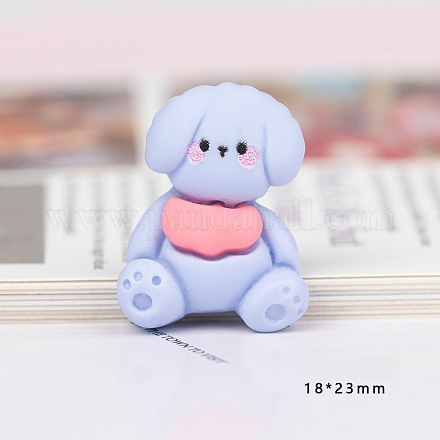 オペーク樹脂カボション  ラベンダー  犬の模様  23x18mm&nbsp;OHAR-PW0003-242F-1
