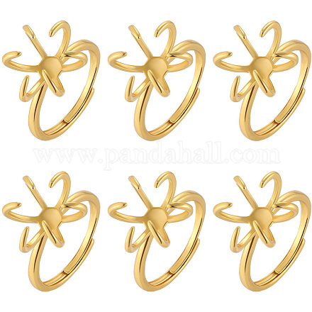 Brass Adjustable Ring Findings KK-BBC0023-69C-1