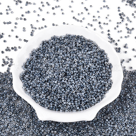 ガラスシードビーズ  セイロン  ラウンド  濃いグレー  2mm  穴：1mm  約6666個/100g&nbsp;X1-SEED-A011-2mm-149-1