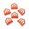 Baking Paint Glass Enamel Beads, Bird, Orange, 19x20x7.5mm, Hole: 1.6mm