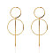 Alloy Stud Dangle Earrings, Golden, Ring, 70x30mm