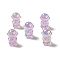 UV Plating Rainbow Iridescent Acrylic Beads, Astronaut, Plum, 20x14x13.5mm, Hole: 3.5mm