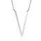 Non-Tarnish 201 Stainless Steel Initial Pendants Necklaces, with Cable Chains, Letter, Letter.V, 17.3~18.3 inch(44~46.5cm)x1.5mm, LetterV: 37.5x20x1mm