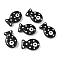 Baking Paint Glass Enamel Beads, Fish, Black, 19.5x12.5x6~6.5mm, Hole: 1.2~1.4mm