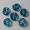 Transparent Glass Beads, Moon with Star, Marine Blue, 14x12x6mm, Hole: 1.2mm
