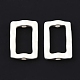合金ビーズ  長方形  マットシルバーカラー  22x15x4.5mm  穴：3mm  16x9mm内径&nbsp;FIND-B038-21A-MS-2