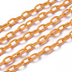 ABSプラスチックアズキチェーン  オーバル  サンゴ  リンク：13x7~7.5x2mm  15.35~15.74インチ（39~40cm）/連&nbsp;X-KY-E007-01A-1