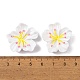 樹脂カボション  花  ホワイト  27x29.5x7.5mm&nbsp;OACR-U002-03C-3