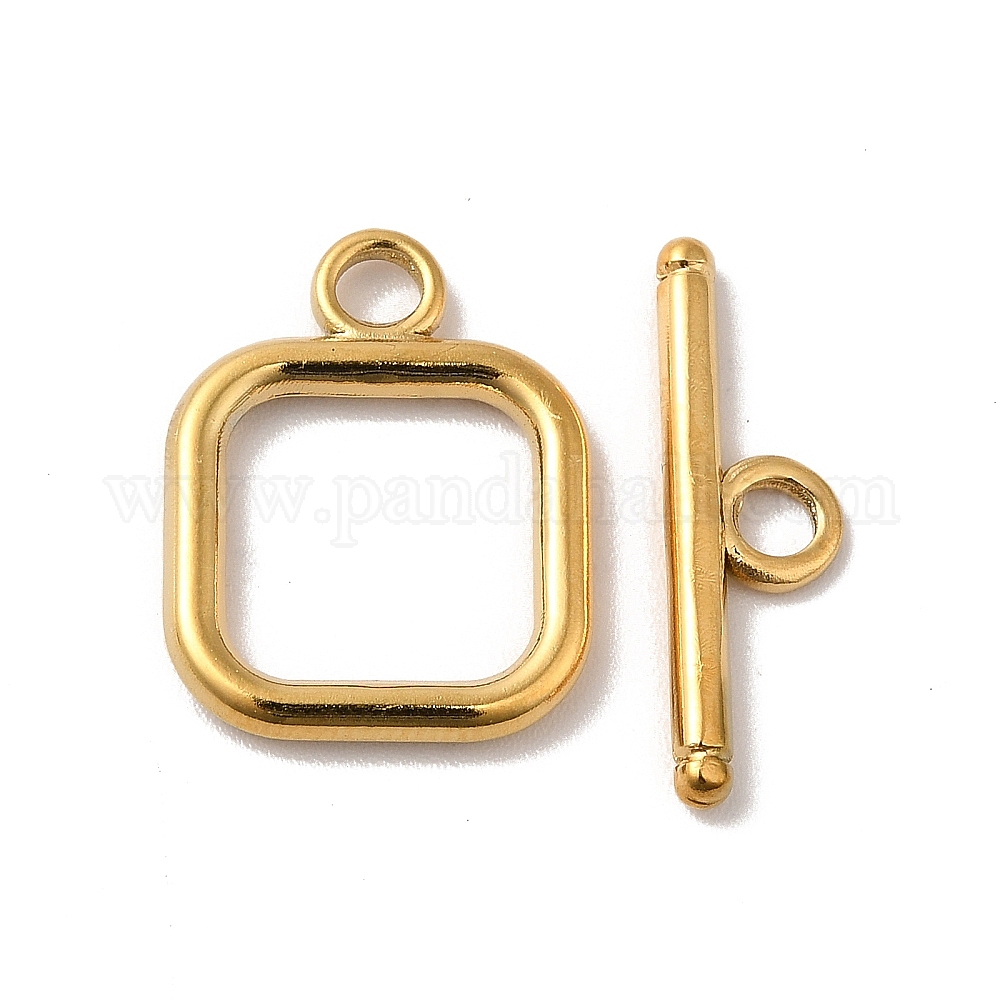 イオンプレーティング（IP）304ステンレススチールマンテル 正方形 18KGP本金メッキ スクエア：18x13.5x2mm 穴：3mm バー ...