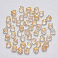 透明なスプレー塗装ガラスビーズ  ハート  透明  6x6x4mm  穴：0.7mm&nbsp;GLAA-R211-02-E01