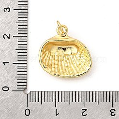 真鍮チャーム  カドミウムフリー＆鉛フリー  16KGP本金メッキ  丸カン付き  シェル形状  19x19x5mm  穴：3.4mm&nbsp;KK-I359-01G-03