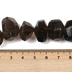 天然石スモーキークォーツビーズ連売り  多面カット  ナゲット  12~13x16~19x12~14mm  穴：0.9mm  約29~31個/連  14.37~15.28''（36.5~38.8センチメートル）&nbsp;G-F796-D06-01