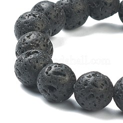 天然溶岩ロックビーズストレッチブレスレット  ラウンド  ビーズ：10~10.5mm  内径：2インチ（5.15cm）&nbsp;BJEW-A117-D-33