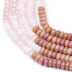 Opalite & Watermelon Stone Glass & Natural Chinese Southern Jade & Quartz Crystal & Rhodonite Beads Strands&nbsp;G-Z135-C01-2x4mm
