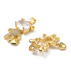 Brass Micro Pave Cubic Zirconia Pendants&nbsp;KK-G533-14G-01