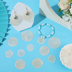 60Pcs 3 Styles Natural Capiz Shell Pendants&nbsp;SSHEL-SC0001-43