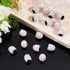 ポリマー粘土とラインストーンのタイヤバルブステムキャップ16個  コラム  クリスタルAB  15x13mm  内径：7.5mm&nbsp;FIND-NB0006-71B