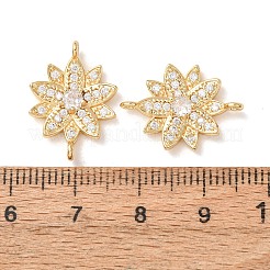 Brass Micro Pave Clear Cubic Zirconia Connector Charms&nbsp;CU-CBA4579-05G-C