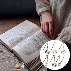 7Pcs 7 Styles Tibetan Style Alloy Bookmarks&nbsp;AJEW-UN00008
