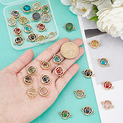 32Pcs 7 colors Glass Connector Charms&nbsp;GLAA-AR0001-29