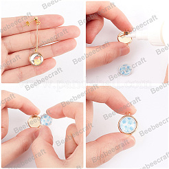 24Pcs Brass Pendant Cabochon Settings&nbsp;KK-BBC0028-70B
