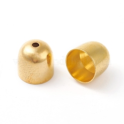 真鍮製コードエンドパーツ  カドミウムフリー＆鉛フリー  エンドキャップ  コラム  ミックスカラー  10x10mm  穴：1.6mm  内径：9mm&nbsp;KK-I665-09