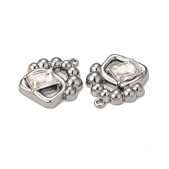 Rack Plating Alloy Glass Pendants&nbsp;PALLOY-P291-15B-01