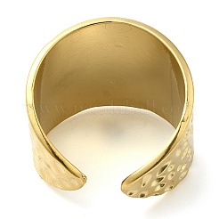 304ステンレススチール製溝付きオープンカフリング（女性用）  14KGP本金メッキ  内径：18mm&nbsp;RJEW-I098-25G