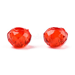 透明なアクリルビーズ  多面カット  ロンデル  レッド  4x3.5mm  穴：1.5mm  約14000個/500g&nbsp;TACR-N017-01-05