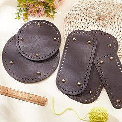 5Pcs 5 Style Rectangle & Flat Round & Oval PU Leather Knitting Crochet Bags Nail Bottom Shaper Pad&nbsp;DIY-PH0013-87A