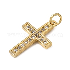 Brass Micro Pave Clear Cubic Zirconia Pendants&nbsp;CU-CBA3C32-20G