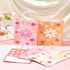 12Pcs 5 Colors Rectangle with Sunflower Pattern Paper Gift Bags&nbsp;CARB-FS0001-06